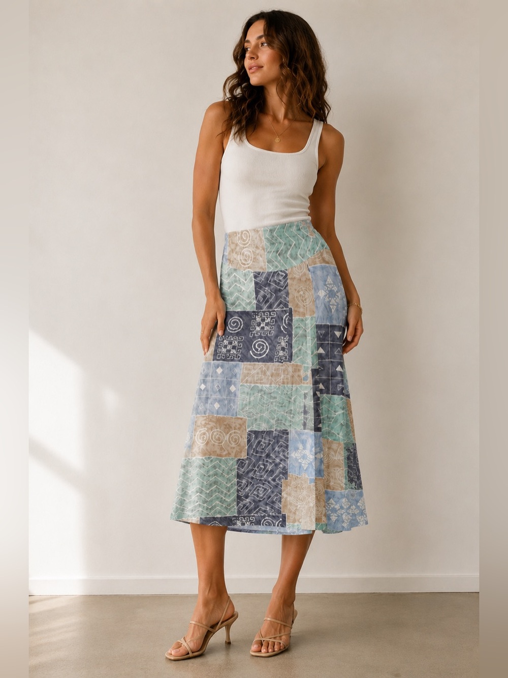 Vintage Abstract Print Midi Skirt Made in Canada NWT New Horizons